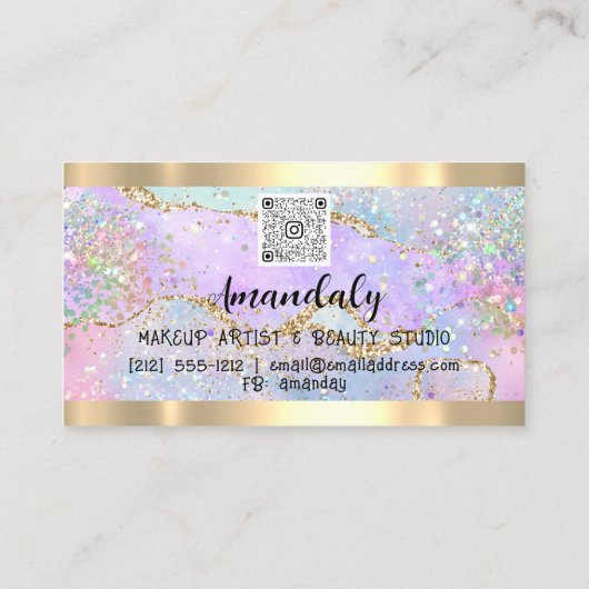 Makeup artistieke Gold-gefrituurde QRCode-schijven Visitekaartje (Achterkant)