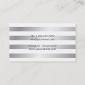 Makeup artistieke Gold Lips Modern Silver Stripes Visitekaartje (Achterkant)