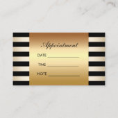 Makeup artistieke Gold Lips Modern Stripes Appoint Afsprakenkaartje (Achterkant)