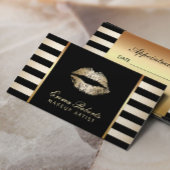 Makeup artistieke Gold Lips Modern Stripes Appoint Afsprakenkaartje