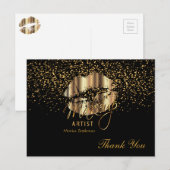 Makeup artistieke Gold Metallic Lips op zwart Briefkaart (Voorkant / Achterkant)