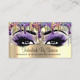 Makeup artistieke Gold Paarse Holograaf bestuurt a Visitekaartje