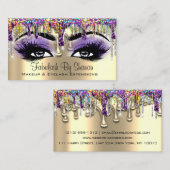 Makeup artistieke Gold Paarse Holograaf bestuurt a Visitekaartje (Voorkant / Achterkant)