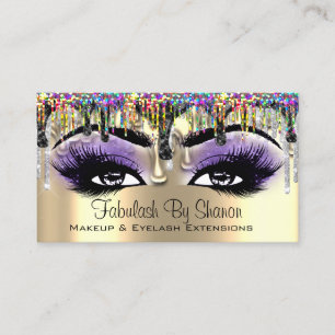 Makeup artistieke Gold Paarse Lashes Holografen Dr Visitekaartje