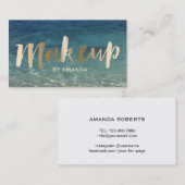 Makeup artistieke Gold Script Elegant Summer Beach Visitekaartje (Voorkant / Achterkant)