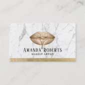 Makeup artistieke moderne gouden druppels witte ma visitekaartje (Voorkant)