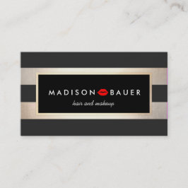 Makeup artistieke moderne gouden en zwarte Stripes Visitekaartje
