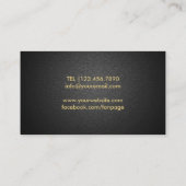 Makeup artistieke moderne gouden lips elegant zwar visitekaartje (Achterkant)