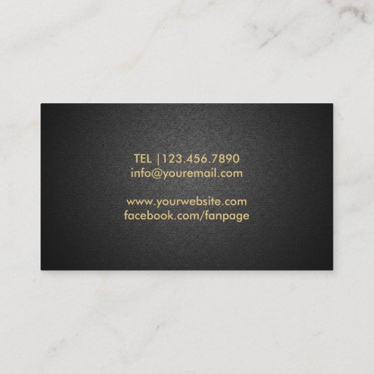 Makeup artistieke moderne gouden lips elegant zwar visitekaartje (Achterkant)