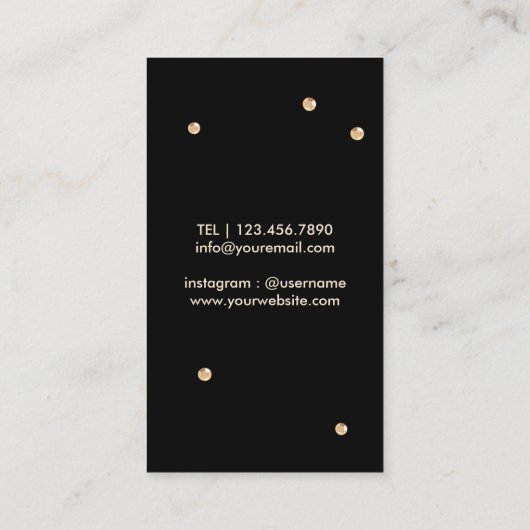 Makeup artistieke moderne lips Turquoise Gold en B Visitekaartje (Achterkant)