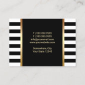 Makeup artistieke moderne Stripes Gold Lips Chubby Visitekaartje (Achterkant)