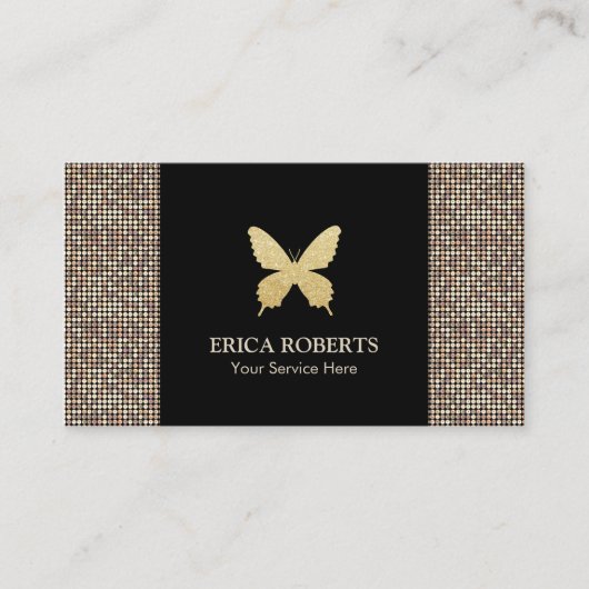 Makeup artistieke moderne vlinder Glitter Visitekaartje (Voorkant)