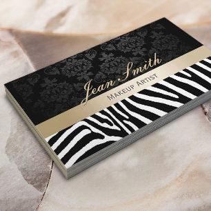 Makeup artistieke moderne Zebra Pattern Gold Strip Visitekaartje
