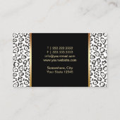 Makeup artistieke moderne zwarte witte luipaard visitekaartje (Achterkant)