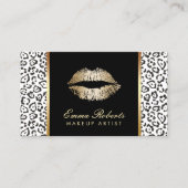 Makeup artistieke moderne zwarte witte luipaard visitekaartje (Voorkant)
