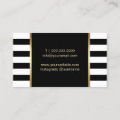 Makeup artistieke moderne zwarte & witte strepen visitekaartje (Achterkant)