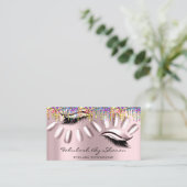 Makeup artistieke nagels Eyelash druipt regenboogR Visitekaartje (Staand voorkant)