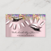 Makeup artistieke nagels Eyelash druipt regenboogR Visitekaartje (Voorkant)