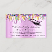 Makeup artistieke nagels Eyelash druipt roze konin Visitekaartje (Achterkant)