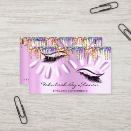 Makeup artistieke nagels Eyelash druipt roze konin Visitekaartje