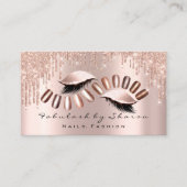 Makeup artistieke nagels Glitter Drijft Roos Lash  Visitekaartje (Voorkant)