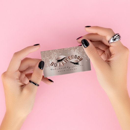Makeup artistieke nagels Glitter Drijft Roos Lash  Visitekaartje