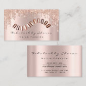 Makeup artistieke nagels Glitter drijft Roos Spark Visitekaartje (Voorkant / Achterkant)