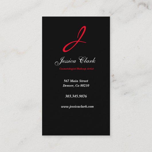 Makeup artistieke Nails Red Lips Visitekaartje (Achterkant)