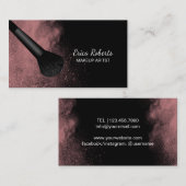 Makeup artistieke penseel met roze poeder Modern S Visitekaartje (Voorkant / Achterkant)