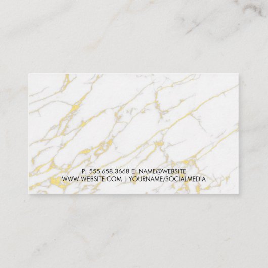 Makeup artistieke penselen | Stijlvolle goudmarmer Klantenkaartje (Achterkant)