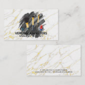 Makeup artistieke penselen | Stijlvolle goudmarmer Klantenkaartje (Voorkant / Achterkant)