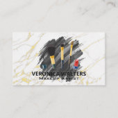 Makeup artistieke penselen | Stijlvolle goudmarmer Klantenkaartje (Voorkant)