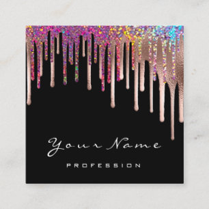 Makeup artistieke Roos zwarte regenbooggraafschijv Vierkante Visitekaartje