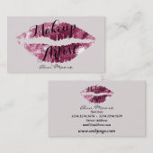 Makeup artistieke stylist maakt lippen op visitekaartje (Voorkant / Achterkant)