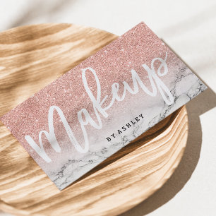 Makeup artistieke typografie roos goud glitter mar visitekaartje