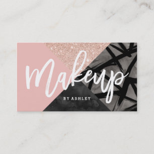 Makeup artistieke typografie roos gouden kleurenbl visitekaartje