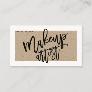 Makeup artistieke typografie rustige bruine kraft visitekaartje