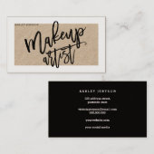 Makeup artistieke typografie rustige bruine kraft visitekaartje (Voorkant / Achterkant)