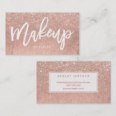 Makeup artistieke typografie van roos goud glitter visitekaartje (Voorkant / Achterkant)