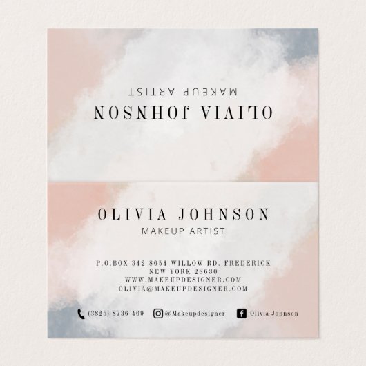 Makeup artistieke Visitekaartjes Blush roze crème  (Buitenkant ongevouwen)