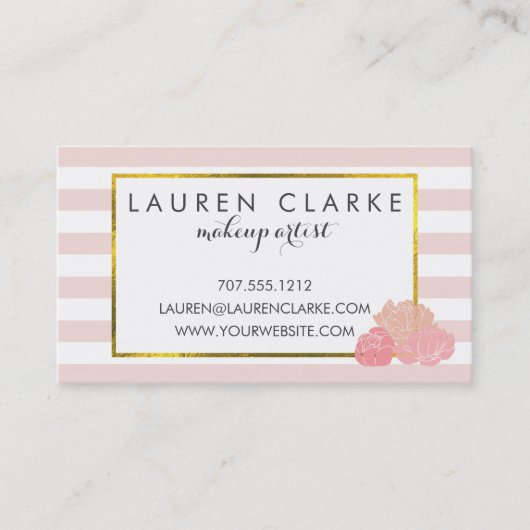 Makeup Artistische Kaarten | Hallo Prachtige dubbe Visitekaartje (Voorkant)
