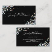 Makeup artistist holografisch glitter modern elan visitekaartje (Voorkant / Achterkant)