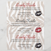 Makeup Beauty Flyer Glossy Red Lips Zebra (Achterkant)