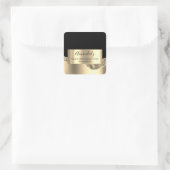 Makeup Beauty Glitter Hartelijk dank Gold Lijst Vierkante Sticker (Tas)