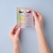 Makeup Beauty Glitter Price List Lash Holograph Flyer (Hand)