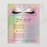 Makeup Beauty Glitter Price List Lash Holograph Flyer<br><div class="desc">florenceK luxe schoonheidssalon</div>