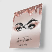 Makeup Beauty Lashes Roos Gold Drivers Glitter Vierkante Klok (Hoek)