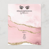 Makeup Beauty Lashes Salon Blush Pink Girly Modern Flyer (Achterkant)