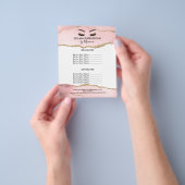 Makeup Beauty Lashes Salon Blush Pink Girly Modern Flyer (Hand)