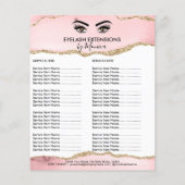 Makeup Beauty Lashes Salon Blush Pink Girly Modern Flyer (Achterkant)